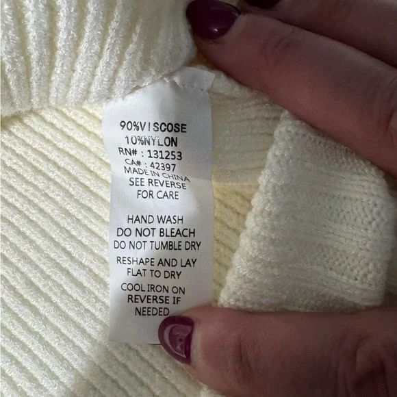 Pink Martini Cowl Neck Sweater Cream Brown and Grey Size Large - Picture 5 of 15